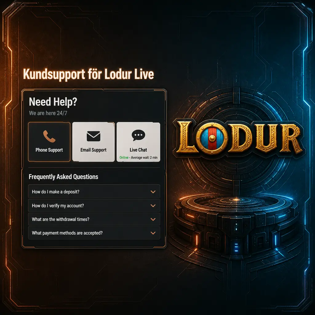 Kundsupport dygnet runt för Lodur Live