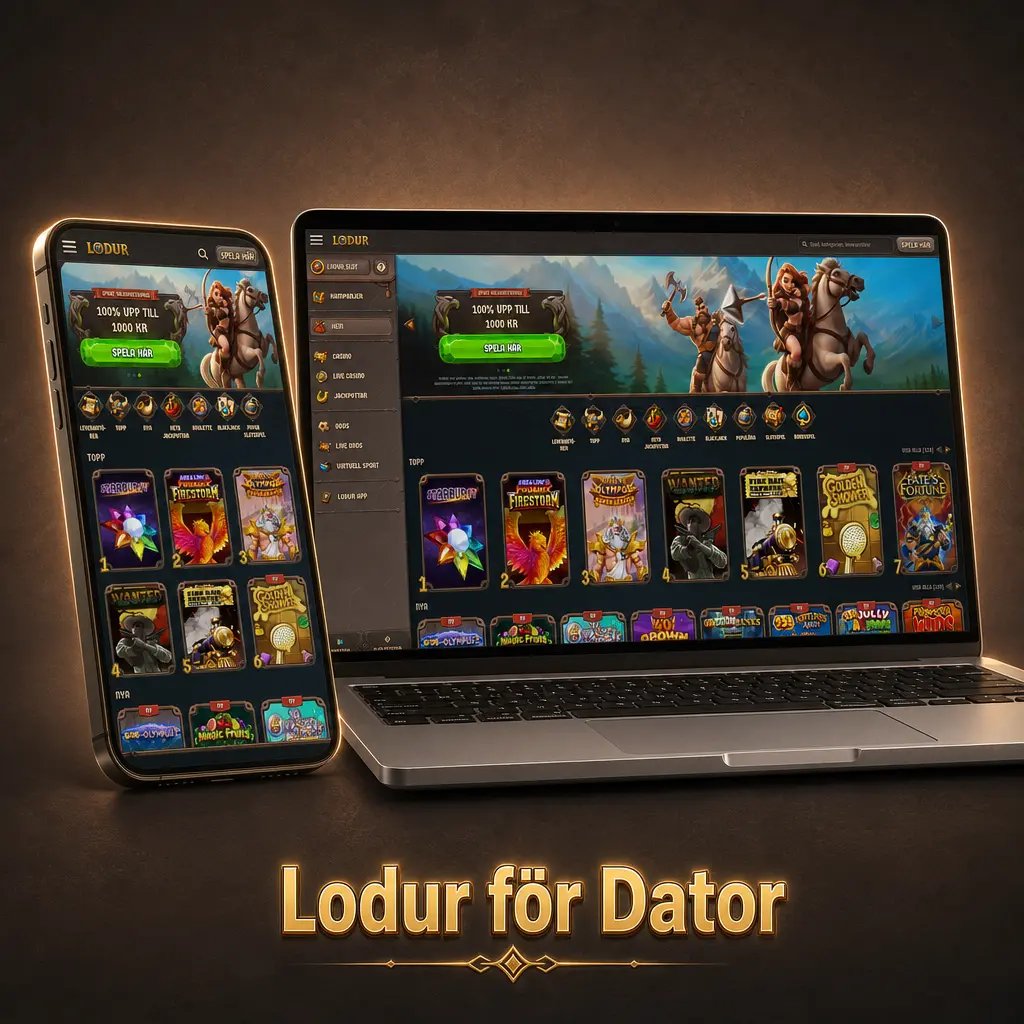 Lodur casino spel direkt i webbläsaren på dator