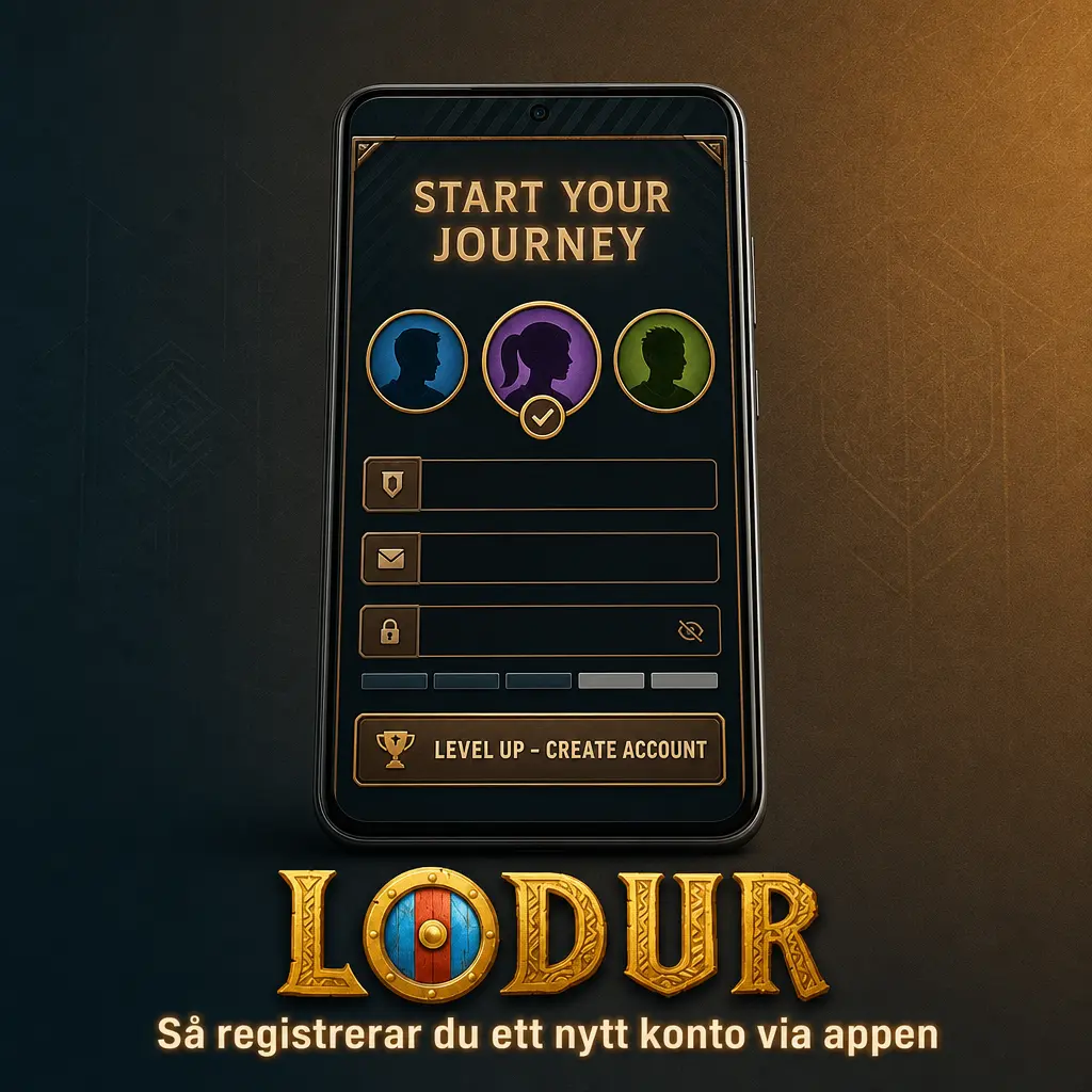 Registrering av nytt konto i Lodur-appen
